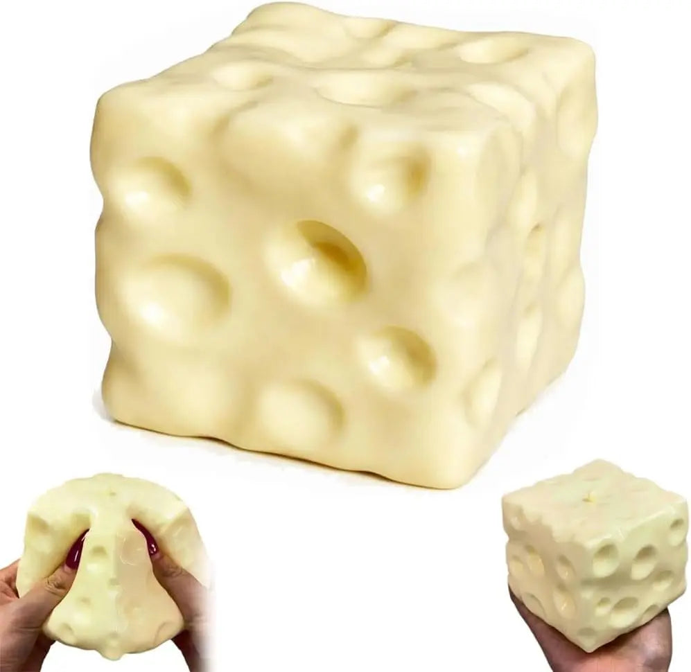 New Squishy Cheese Cube Stress Ball Shapeable Squeeze Ball Non Rebound Sensory Fidget Toys for Kids and Adults Relaxing Gifts.
