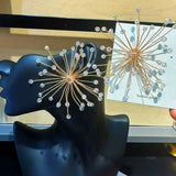 Sparkling snowflake crystal beaded flower stud earrings by HSF Marketplace for bridal wedding jewelry