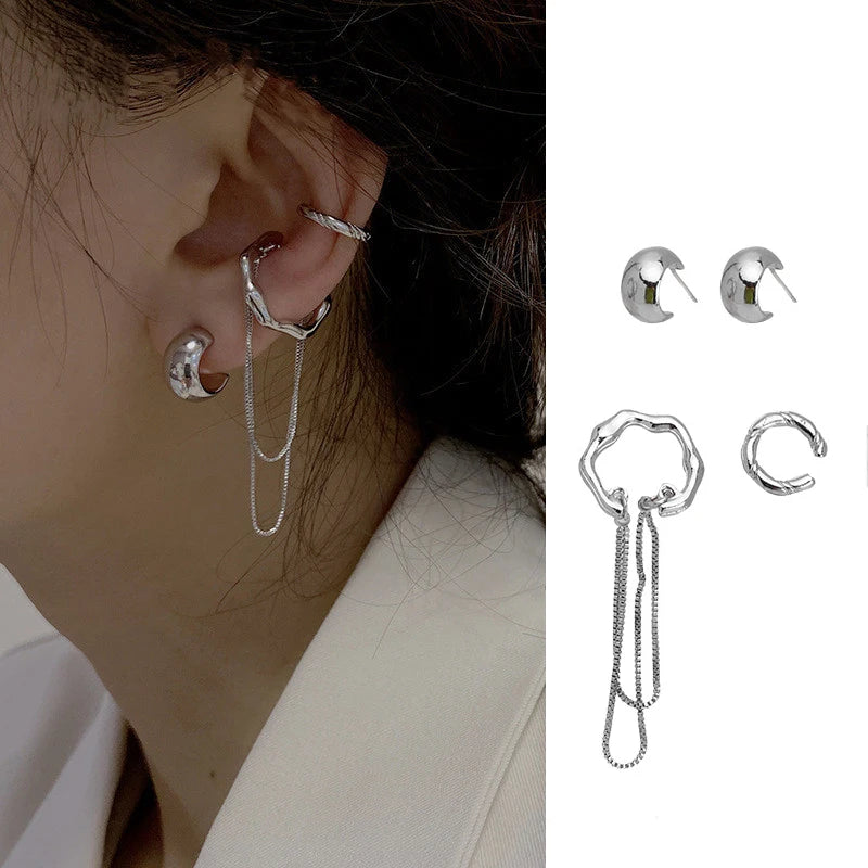 Luxury crystal tassel clip earrings for women, sparkling design by HSF Marketplace