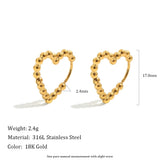 MamacitaSlay 18K gold-plated 316L stainless steel geometric zircon beaded hoop earrings for women
