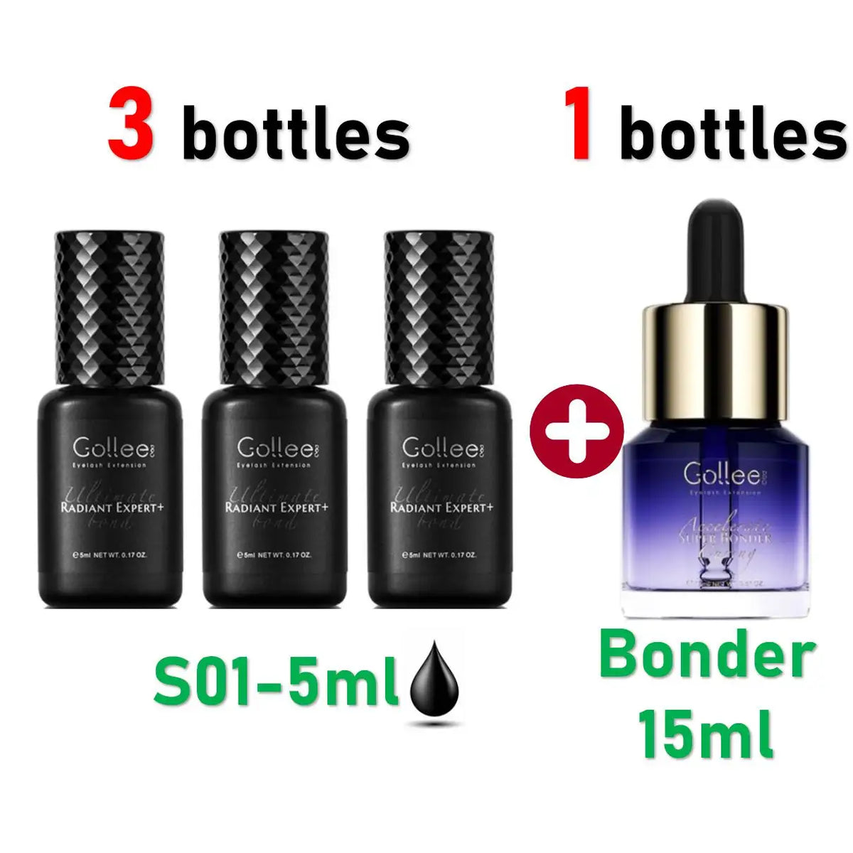HSF Marketplace Gollee 0.5s eyelash extension glue, fast-drying waterproof eyelash adhesive for professional salon use