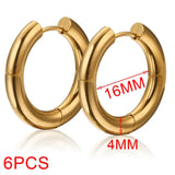 Gold plated large round hoop earrings for women, 6-piece HSF Marketplace jewelry set
