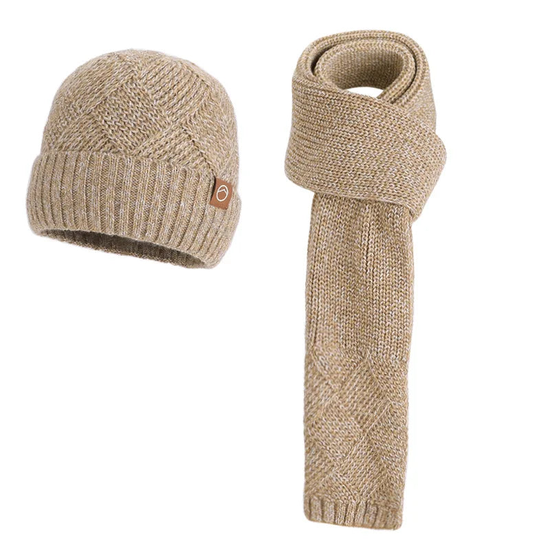 HSF Marketplace winter knitted hat, scarf, and gloves set for cold weather protection