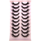 3D faux mink hair false eyelashes, 10 pairs of fluffy HSF Marketplace lashes in assorted styles