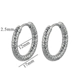 6-piece stainless steel textured hoop earrings for DIY jewelry making by HSF Marketplace