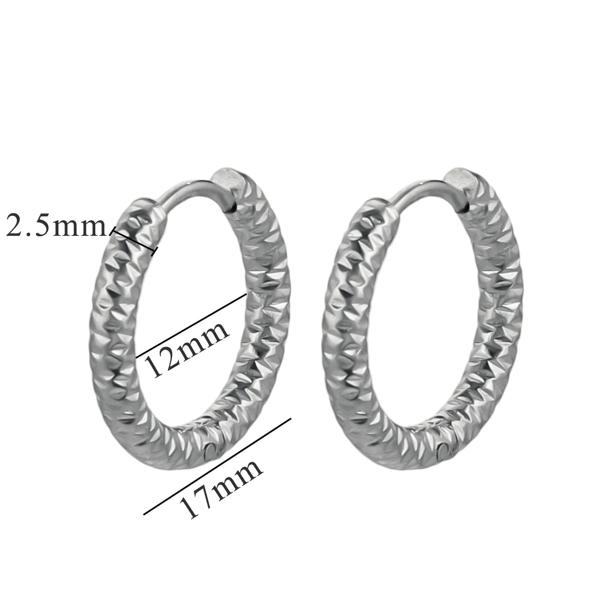 6-piece stainless steel textured hoop earrings for DIY jewelry making by HSF Marketplace