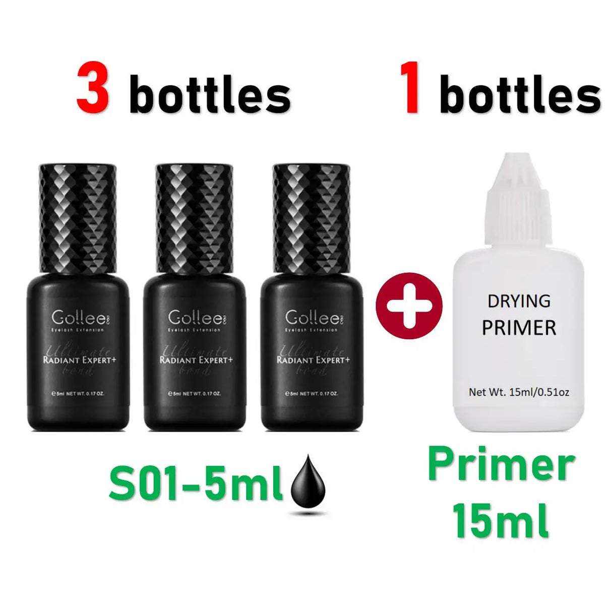 HSF Marketplace Gollee 0.5s eyelash extension glue, waterproof professional eyelash adhesive for salon false lashes application