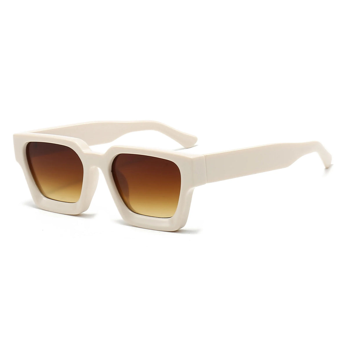 Luxury square green sunglasses for women and men, designer UV400 shades with retro style from HSF Marketplace.