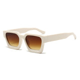 Luxury square green sunglasses for women and men, designer UV400 shades with retro style from HSF Marketplace.