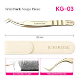 HSF Marketplace KIKIROSE precision lash applicator tweezers for false eyelash extensions, stainless steel salon makeup tool