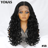 Latisha Lace Frontal Wigs 13x6 Synthetic High Temperature Fiber HD Lace Frontal Wigs 24 Inch Loose Curls Lace Wig For Afro Wome