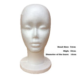 Foam Mannequin Head Wig Head, Female Mannequin Wig Display Stand Holder, Cosmetics Model Head White Foam Heads for Glasses Mask