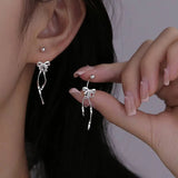 Vintage lotus earrings in 925 sterling silver for women, featuring detailed lotus flower design