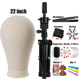 Wig Stand Tripod & Canvas Block Wig Head Adjustable Hairdresser Training Head Stand Set For Wig Display Styling Salon Home Used