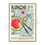 Vintage kimchi poster, retro Korean cuisine wall art by HSF Marketplace