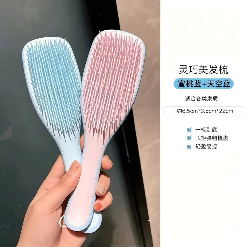 Anti-Static Tangle-Free Portable Hair Comb for Curly And Straight Hair Dandruff-Free Plastic Comb with Handle for Home Use