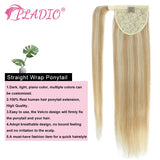HSF Marketplace clip-in wrap-around ponytail, straight Brazilian Remy human hair extension in 12–28 inch length