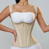 HSF Marketplace Colombian shapewear body shaper vest top with double compression, zipper, and hook-eye closures