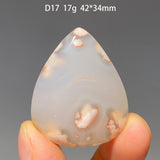 Pure Natural Madagascar Cherry Blossom Agate Water Drop Pendant Drilled Hole Healing Energy Crystal Home Decor DIY Jewelry Gift