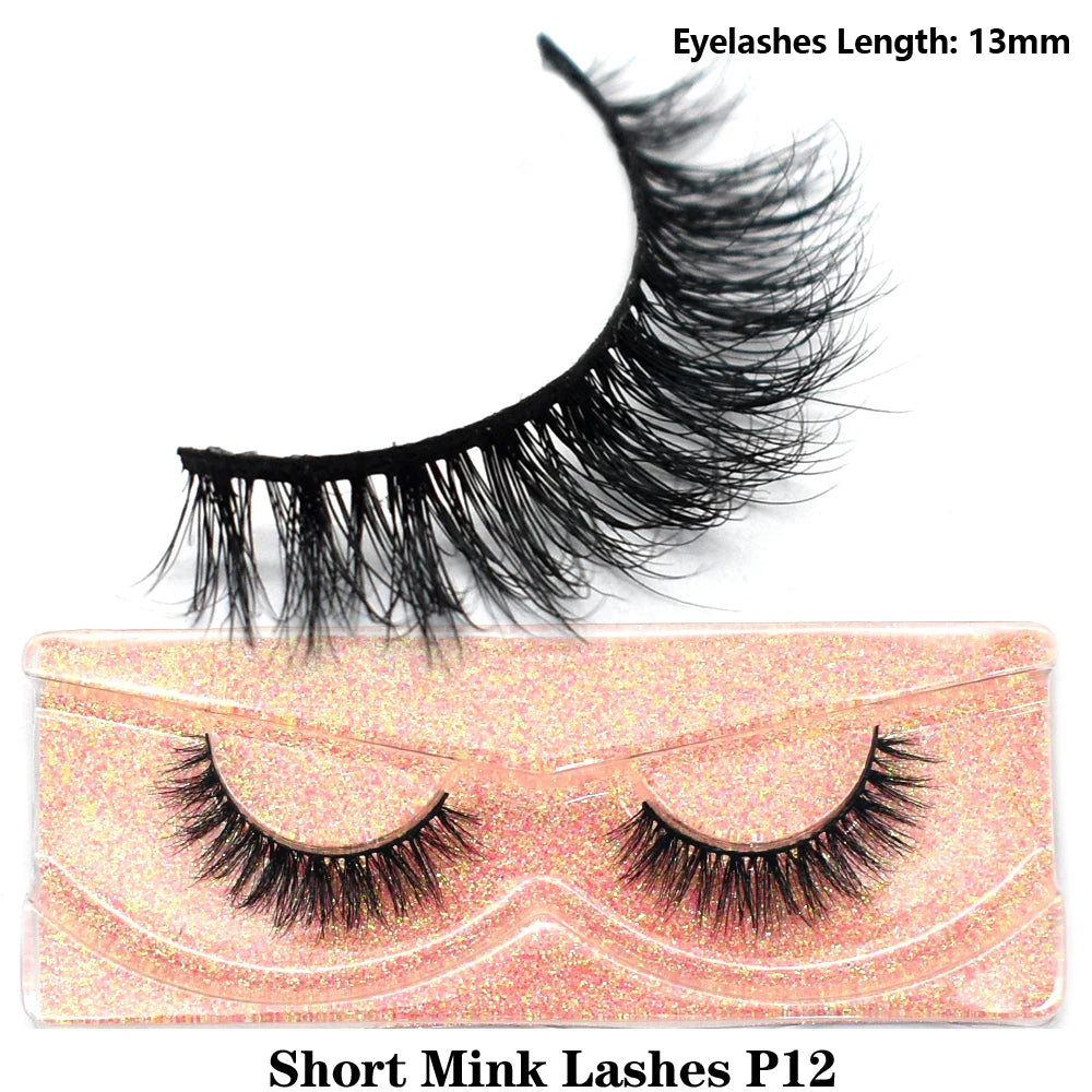 3D real mink false eyelashes with fluffy, wispy short clusters by HSF Marketplace