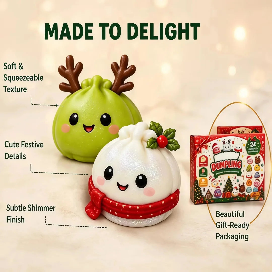 Christmas squishy advent calendar with 24 countdown days, dumpling-shaped sensory toys and holiday home decor gifts