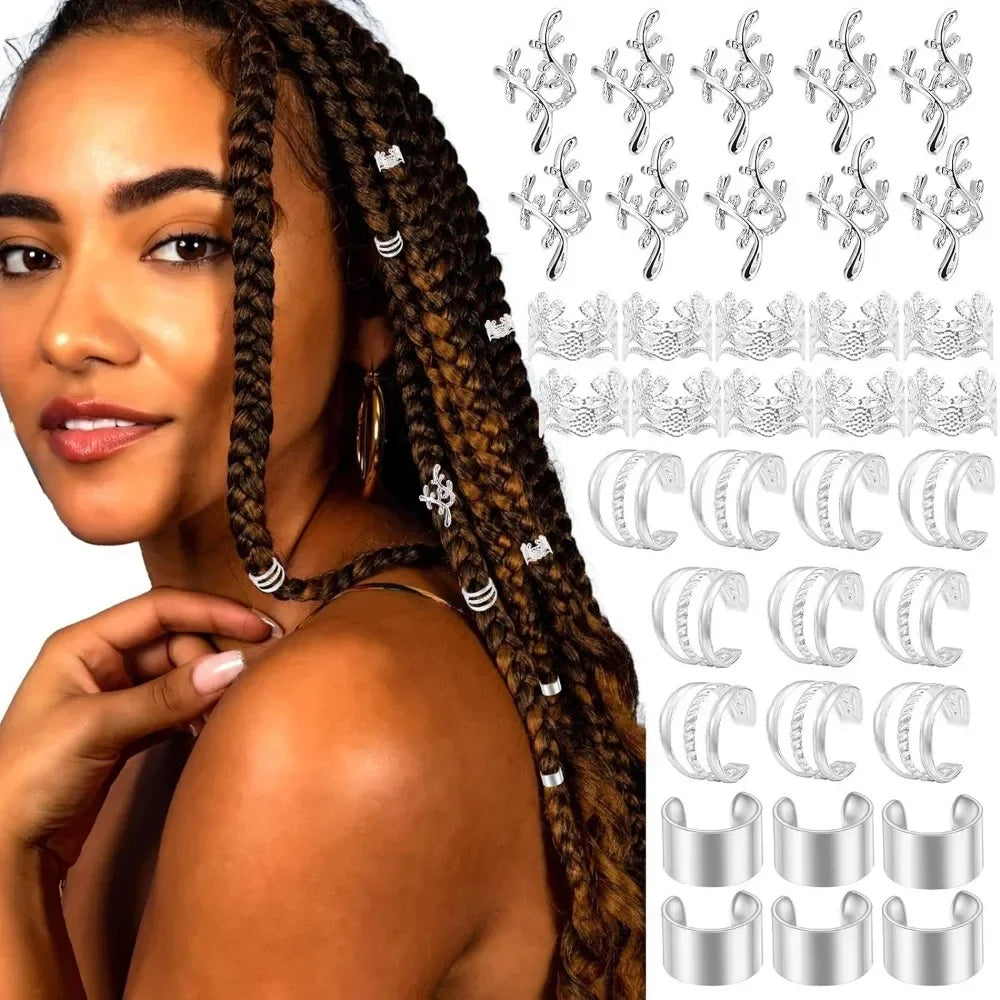 40-piece alloy dreadlock hair beads for braids and locs by HSF Marketplace