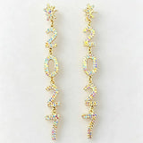 Red, white and blue rhinestone snowflake dangle earrings for women by HSF Marketplace