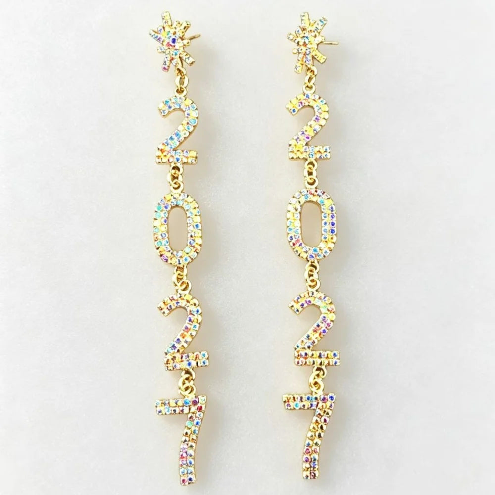 Red, white and blue rhinestone snowflake dangle earrings for women by HSF Marketplace