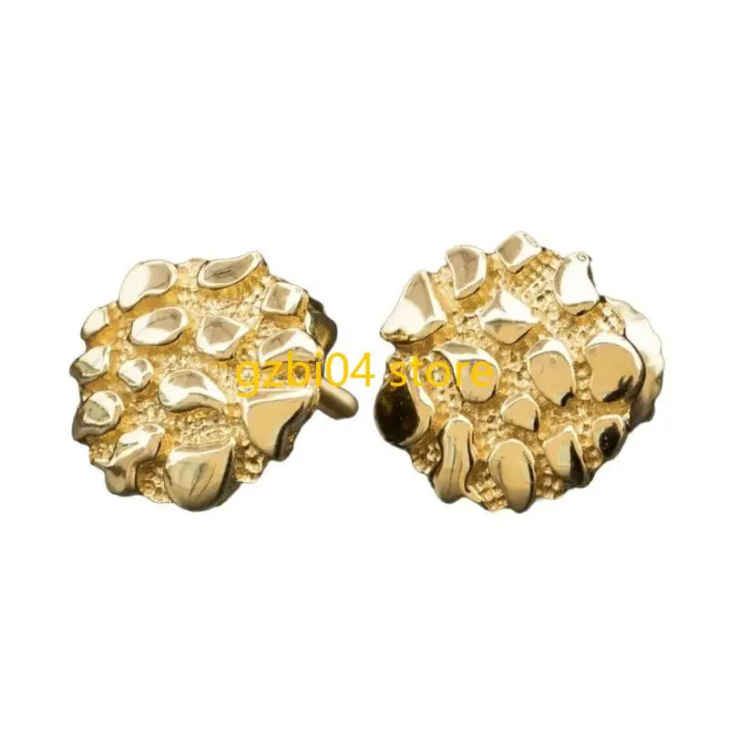 13MD irregular gold geometric alloy earrings with textured finish for women