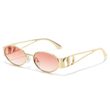 Luxury HSF Marketplace women's oval sunglasses with UV400 protection, stylish small design, perfect for fashion and streetwear.