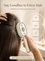 Anti Frizz Electric Spray Hair Brush Air Cushion Red Light Scalp Massager Hair Straightener Portable Hair Care Gifts For Women