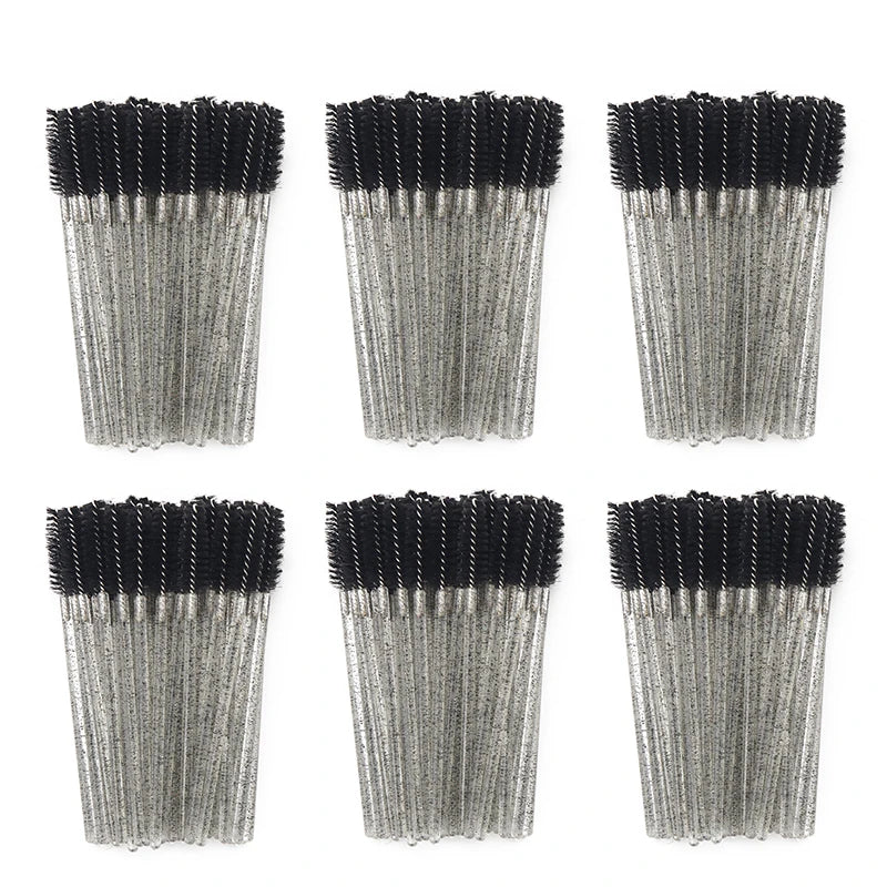 50-piece HSF Marketplace eyelash brush set for lash extensions and makeup, disposable false eyelash applicators