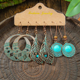 Boho vintage antique bronze tassel dangle earrings for women by HSF Marketplace