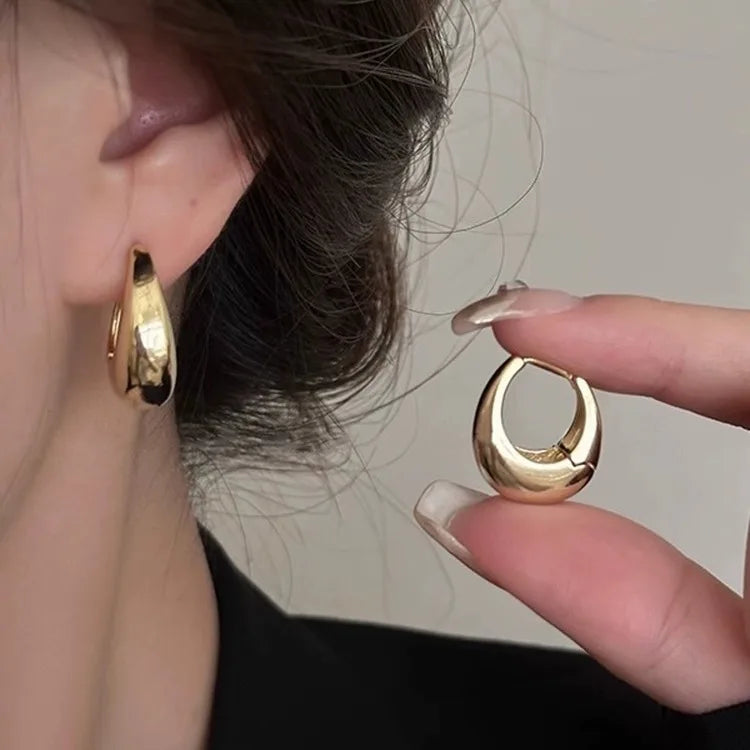 Three pairs of gold-plated stainless steel crystal zirconia hoop earrings for women, circle punk piercing jewelry