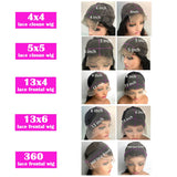 40 Inch Deep Wave Frontal Human Hair Wig 13x6 13x4 HD Transparent Lace Wigs For Women 220 Density Pre Plucked Curly Front Wigs
