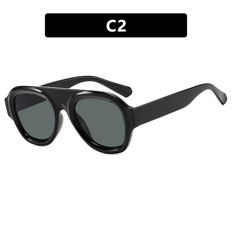 Vintage oval shape HSF Marketplace sunglasses for women, stylish outdoor eyewear in a classic design