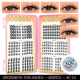 Natural eyelash clusters, 320-piece volume mixed tray false lashes by HSF Marketplace