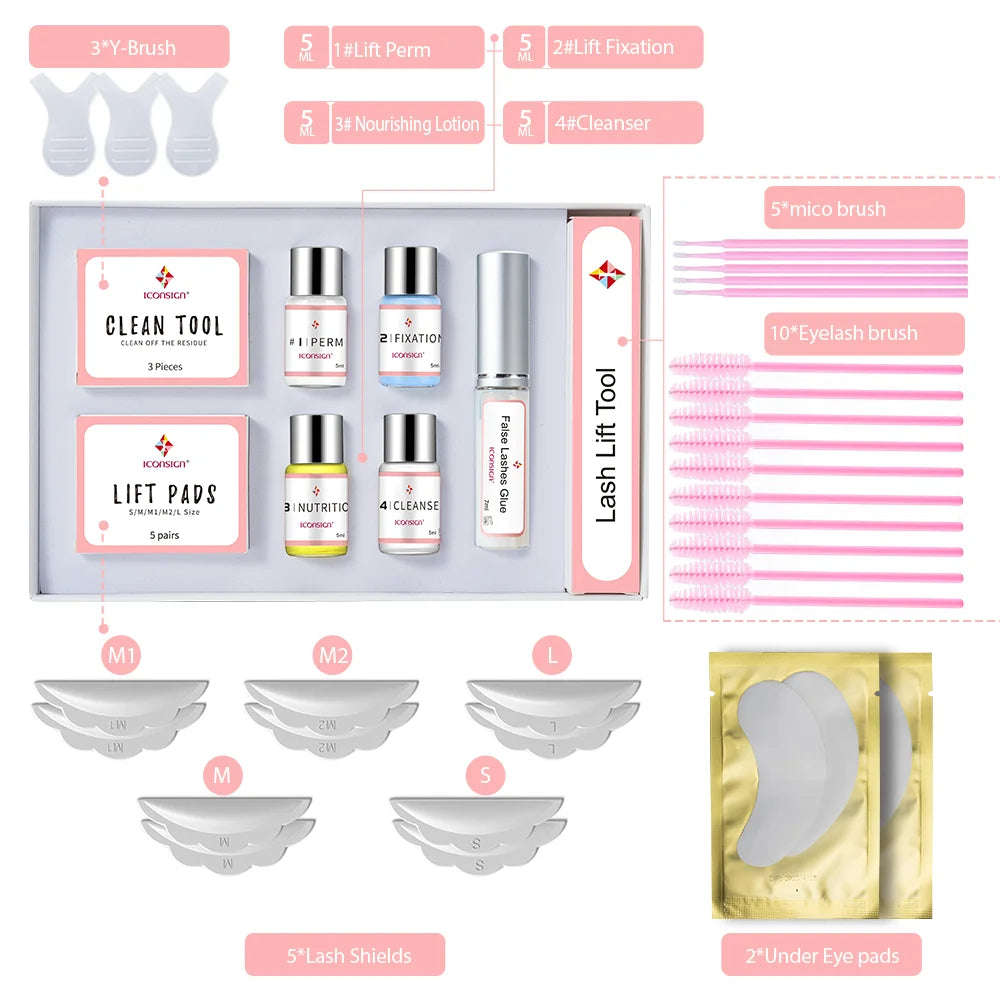 ICONSIGN lash lift kit with eyelash perm solutions, lifting tools, and lash enhancer for long-lasting curls