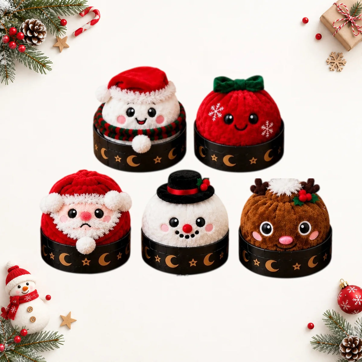 Christmas dumpling plush blind box gift set with 7 fun styles, HSF Marketplace sensory toy collection
