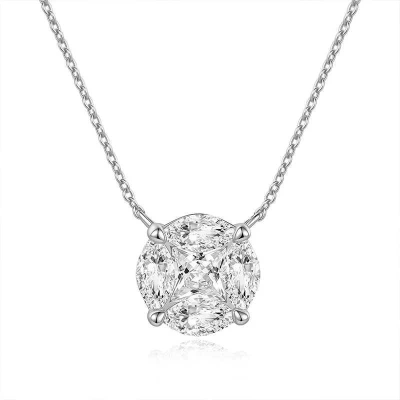 Moissanite stud earrings in rhodium-plated S925 silver, 8mm round stones for her
