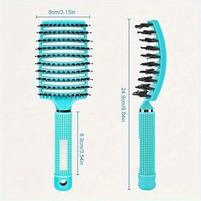 HSF detangling hair brush for curly hair with flexible bristles and scalp massage design