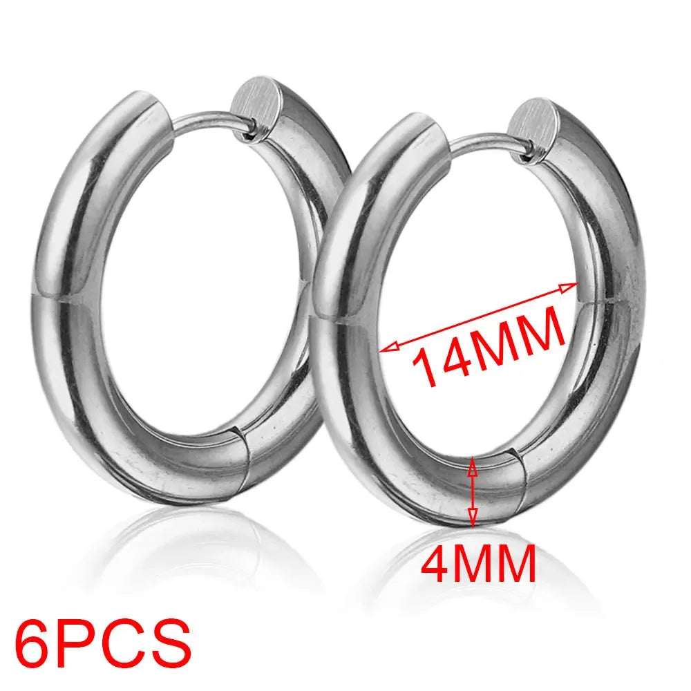 Gold plated large round hoop earrings for women, 6-piece jewelry set by HSF Marketplace