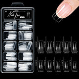 HSF Marketplace short almond soft gel nail tips, full cover false nails for salon or home use