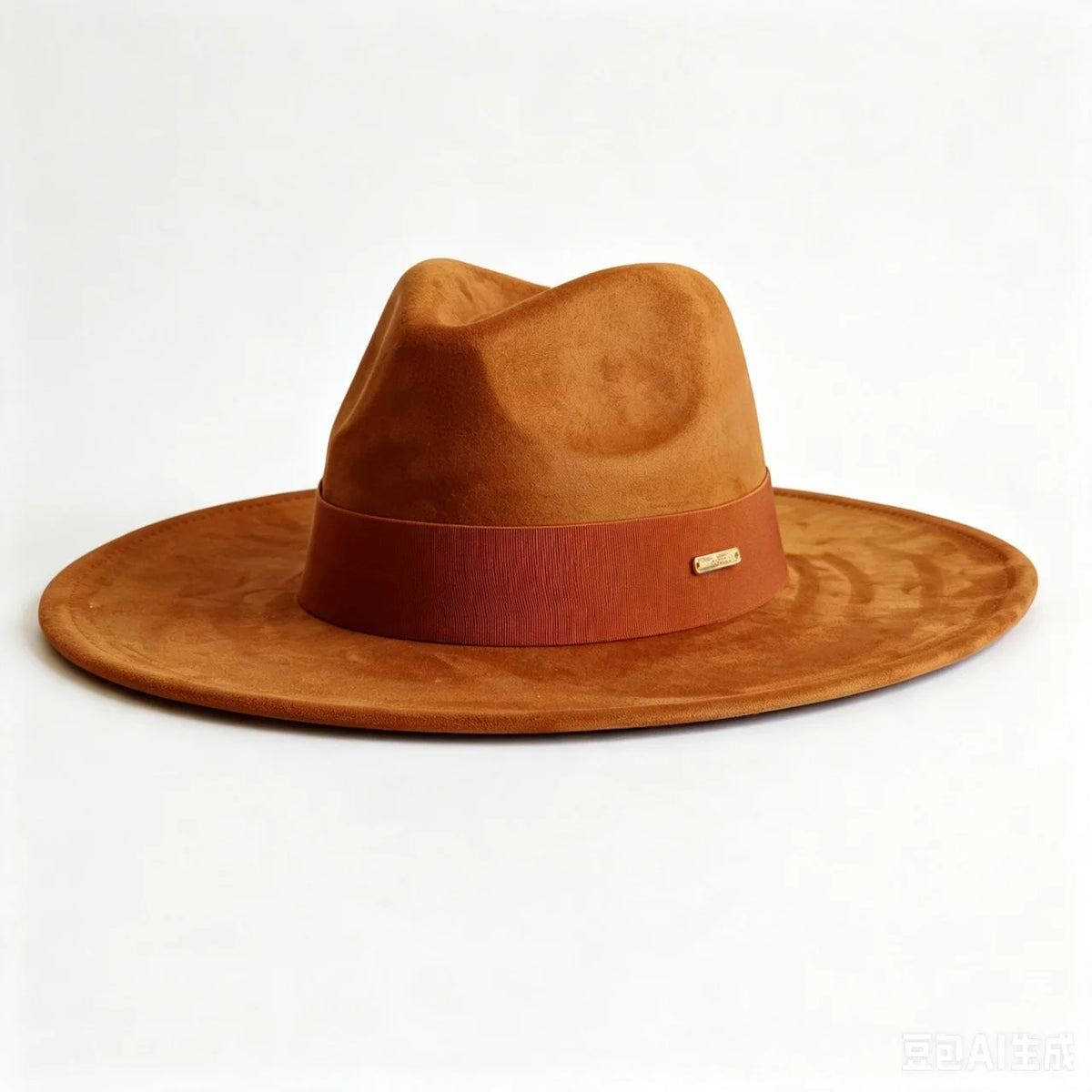 Women's wide brim suede fedora hat in classic autumn winter style, HSF Marketplace felt hat for church occasions