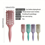 Hollow boar bristle curling and detangling hair styling brush by HSF Marketplace, ideal for shaping and defining curls.