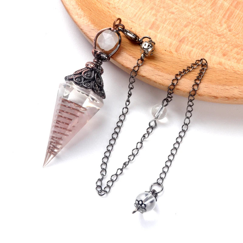 Natural stone pendulum pendant for jewelry making and energy use by HSF Marketplace