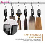 Lanshii 4PCS hair extension hangers for neat storage, displayed as hair styling tools
