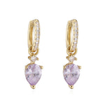 Gold-plated brass teardrop zircon charm hoop earrings for women, HSF Marketplace jewelry