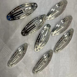 Geometric silver oval HSF hair clips for stylish Y2K looks