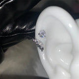 Silver wing 316L stainless steel ear bone nail with rhinestones for women, HSF Marketplace jewelry